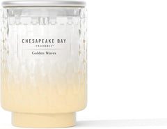 8oz Golden Waves Scented Candle Mood Evoking Fragrance Textured Sea Glass Inspired Jar Premium Soy Blend Wax with Essential Oils Coastal Fragrance for Home Décor or Gifting