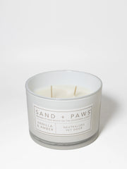 Sand + Paws Vanilla & Amber 12 oz scented candle