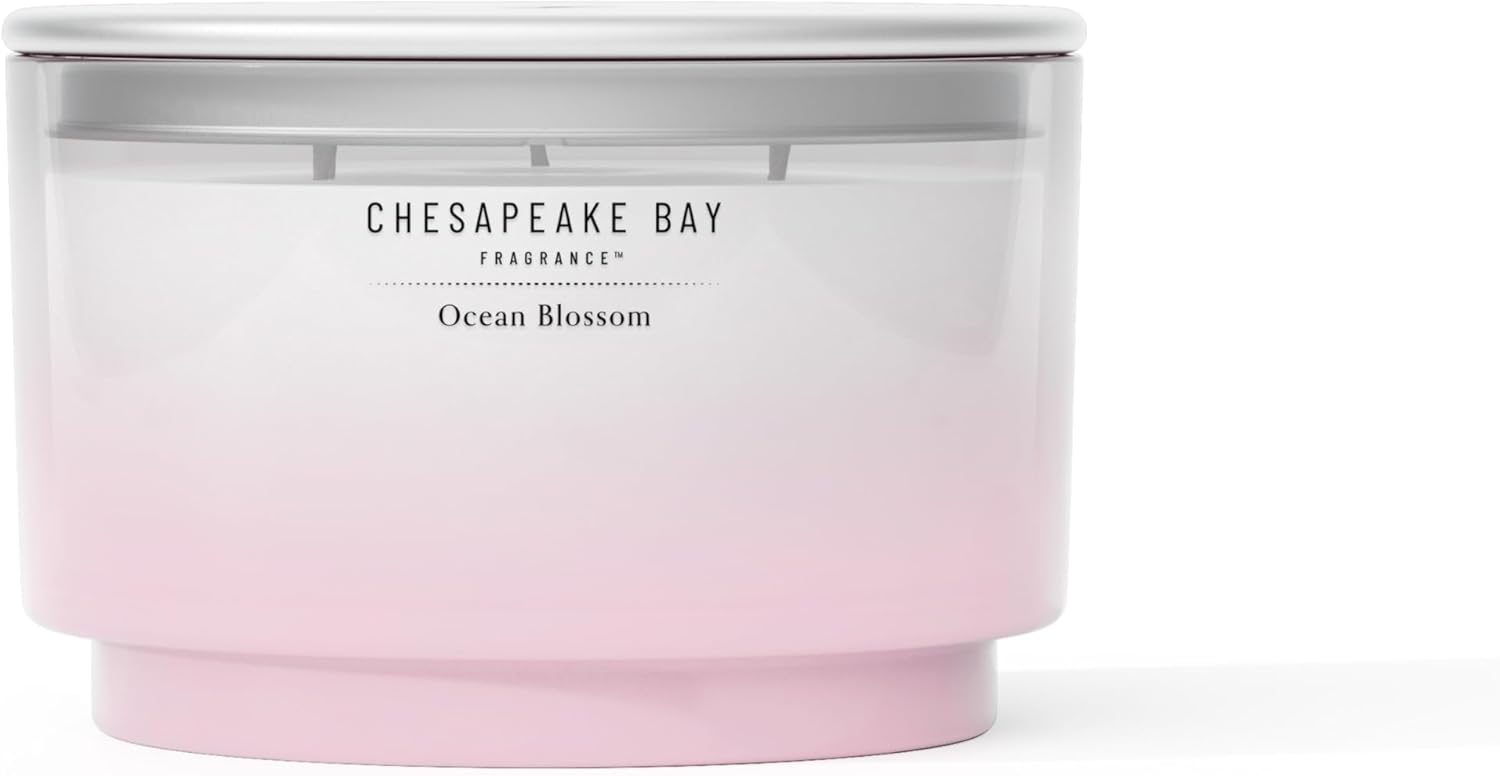 145oz Ocean Blossom Scented Candle Mood Evoking Fragrance Sea Glass Inspired Jar Premium Soy Blend Wax with Essential Oils Coastal Fragrance for Home Décor or Gifting