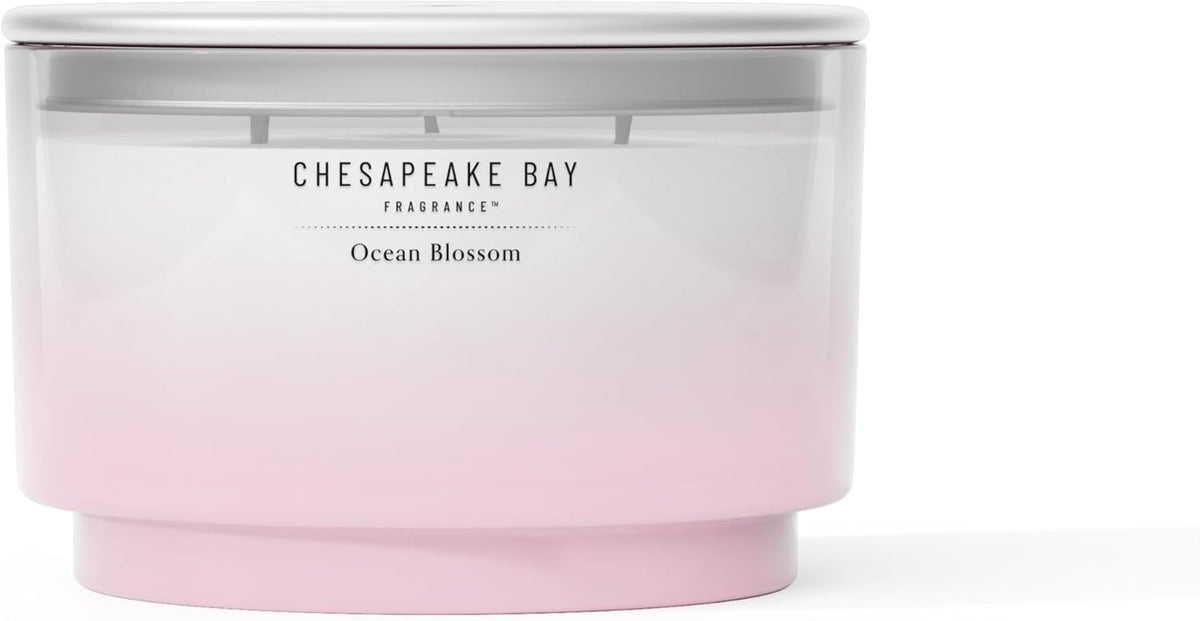 145oz Ocean Blossom Scented Candle Mood Evoking Fragrance Sea Glass Inspired Jar Premium Soy Blend Wax with Essential Oils Coastal Fragrance for Home Décor or Gifting