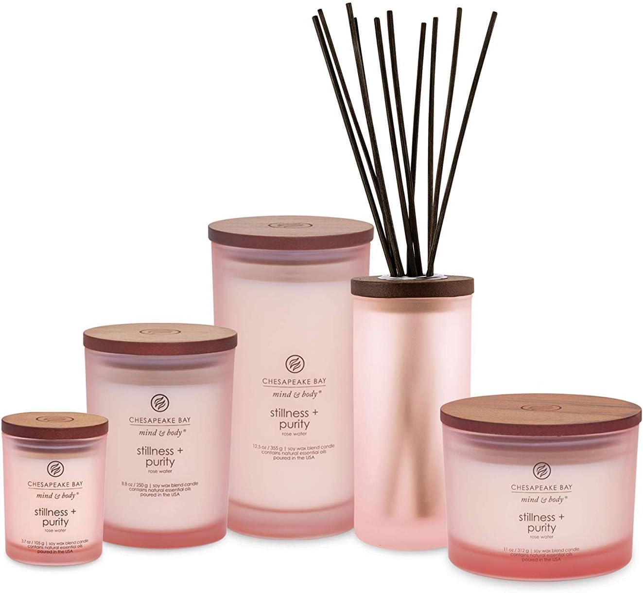 Candle Scented Candles Stillness Purity Rose Water Medium 2 Pack