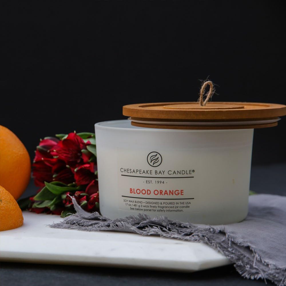 Candle PT18456 3 Wick Scented Candle Blood Orange Coffee Table Jar