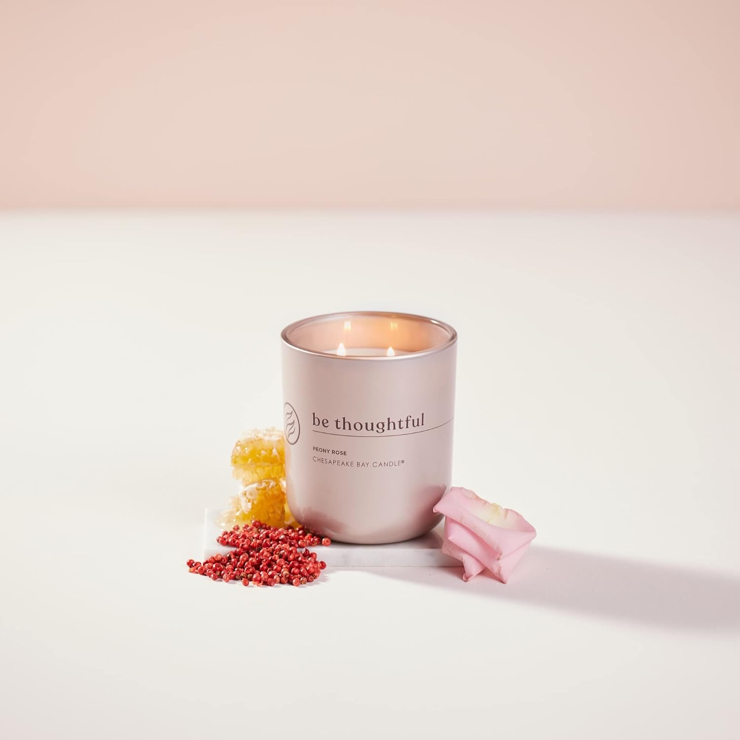 Candle Intentions Collection Candle Be Thoughtful Show yourself care Peony Rose 13 oz Home Décor