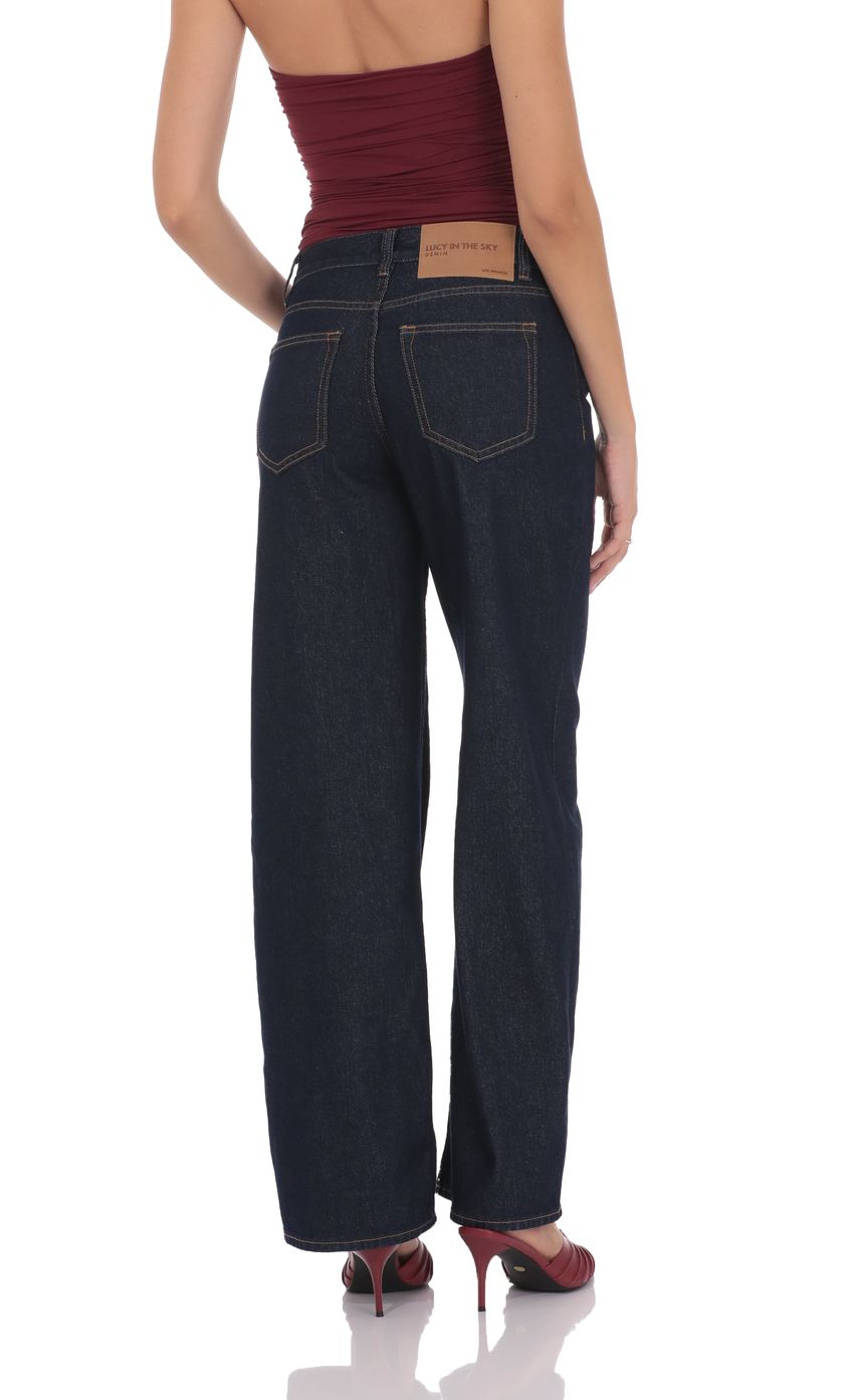 Mid Rise Baggy Jeans in Navy
