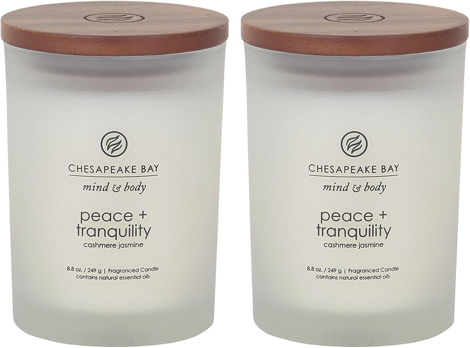 Candle Peace Tranquility Cashmere Jasmine Scented Candles Medium Size 2 Pack Perfect for Home Décor Relaxation and Gifting