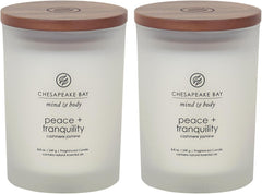Candle Peace Tranquility Cashmere Jasmine Scented Candles Medium Size 2 Pack Perfect for Home Décor Relaxation and Gifting