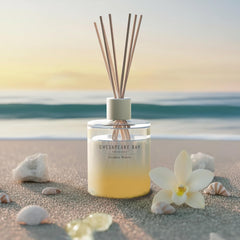 Reed Diffuser 57oz Golden Waves Scent Mood Evoking Sea Glass Inspired Jar Room Filling Fragrance Made with Essential Oils Coastal Fragrance for Home Décor or Gifting