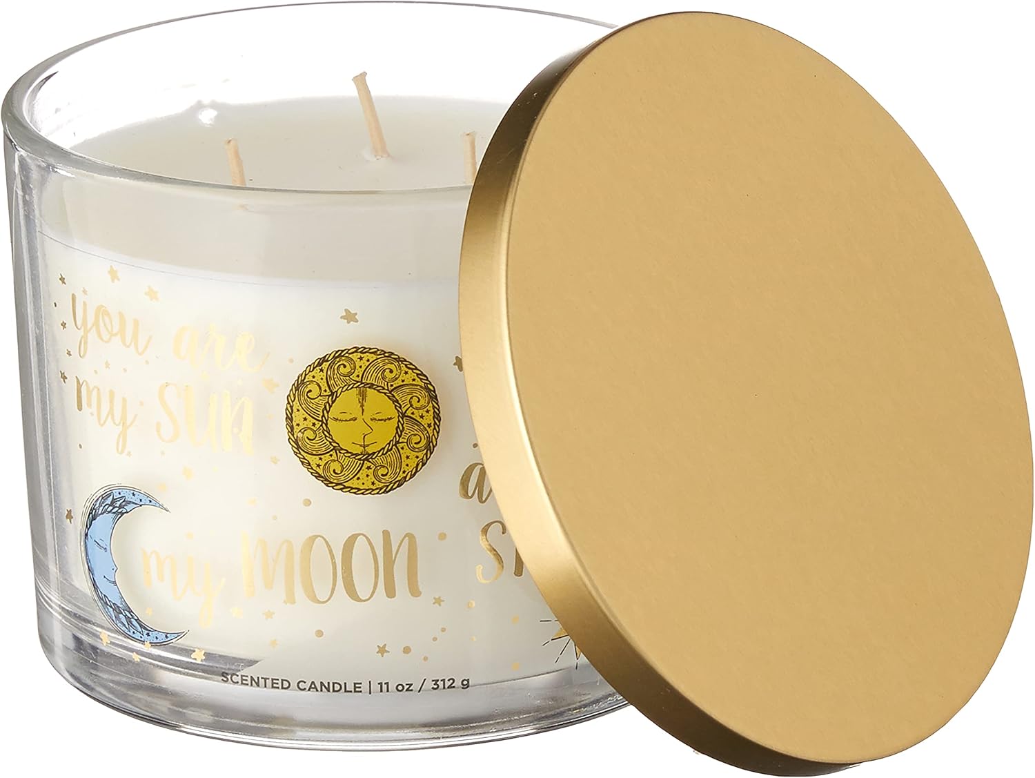 Aromascape PT41437 You are My You are My Sun and My Moon and My Stars 3 Wick Scented Candle Lavender Cedarwood and Amber 11 Ounce