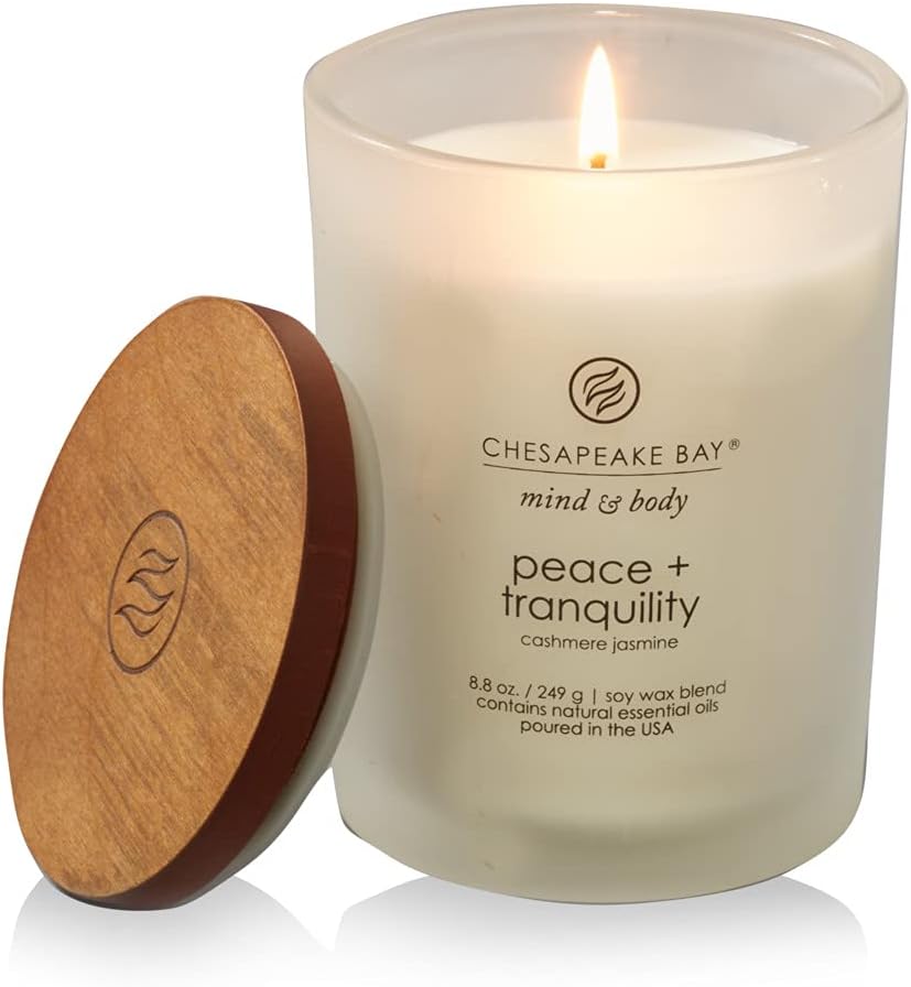 Medium Jar Candles Duo Peace Tranquility Cashmere Jasmine and Serenity Calm Lavender Thyme Home Decor