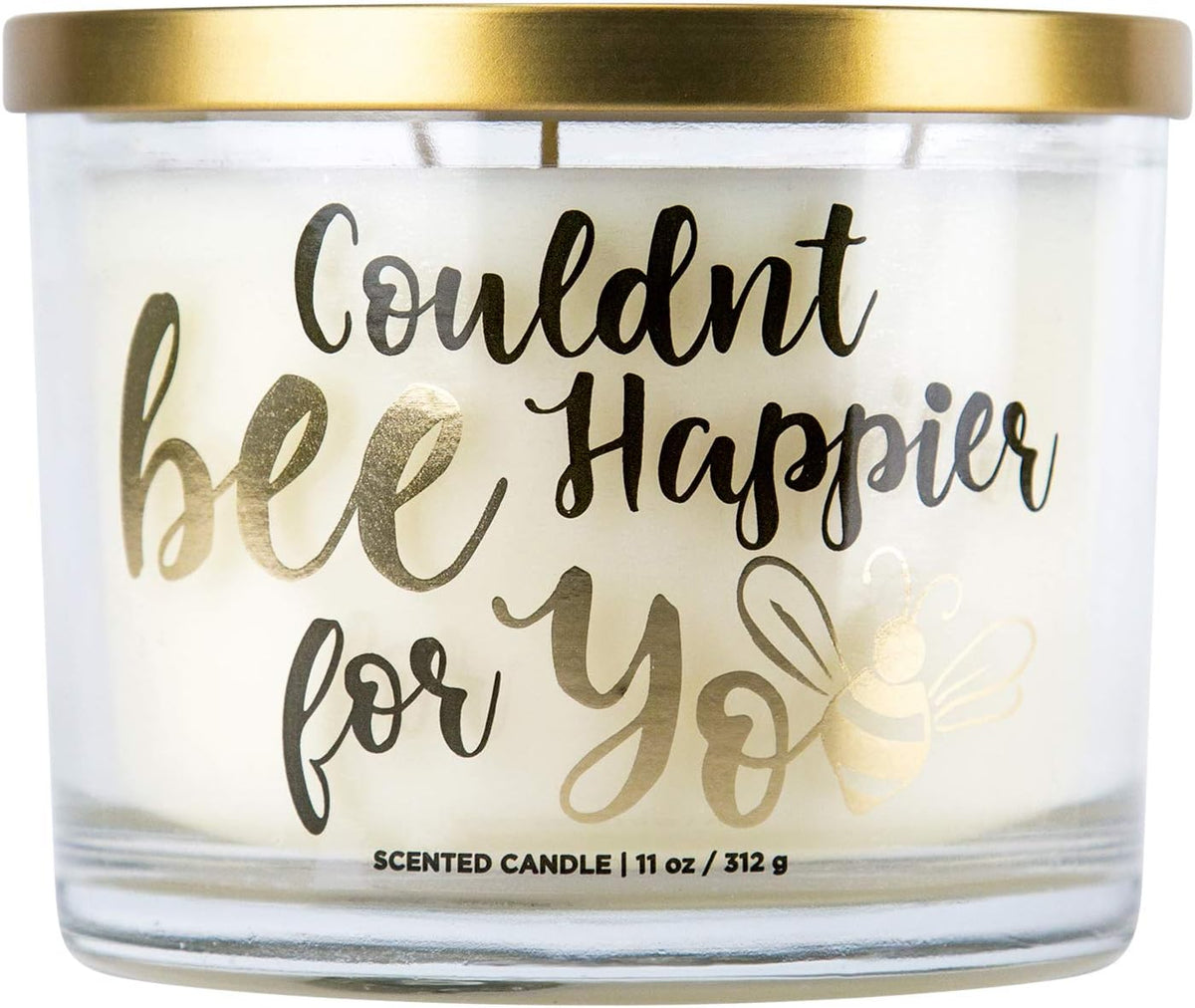 Aromascape PT41467 Couldnt Bee Happier for You 3 Wick Scented Candle Honey Vanilla and Almond Milk 11 Ounce