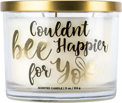 Aromascape PT41467 Couldnt Bee Happier for You 3 Wick Scented Candle Honey Vanilla and Almond Milk 11 Ounce