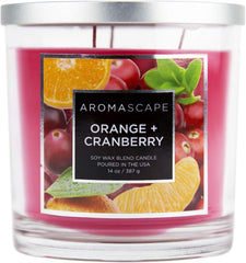 Aromascape PT40990 3 Wick Scented Jar Candle Orange Cranberry 14 Ounce
