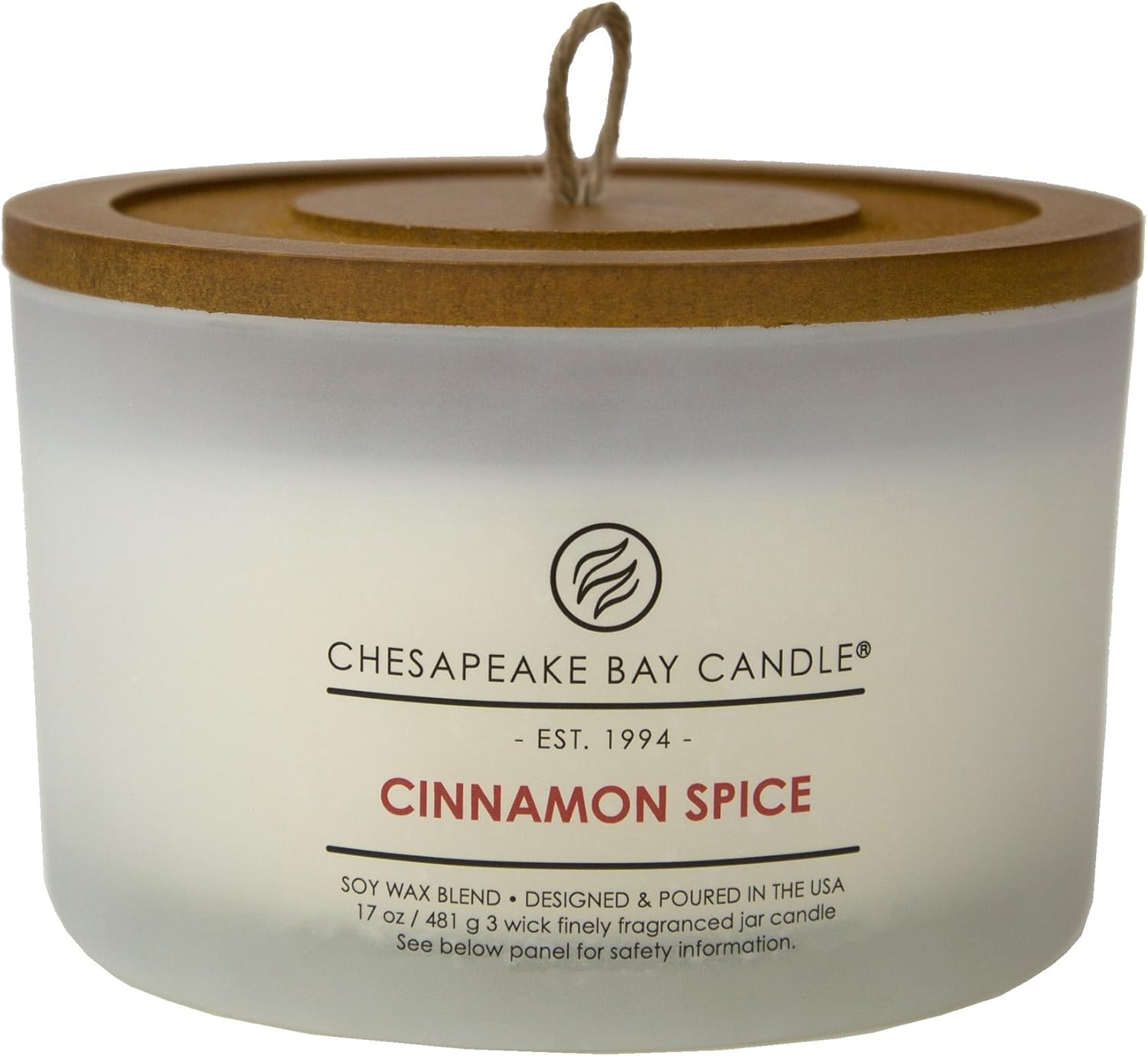 Candle 3 Wick Scented Candle Cinnamon Spice Coffee Table Jar 17 Ounce