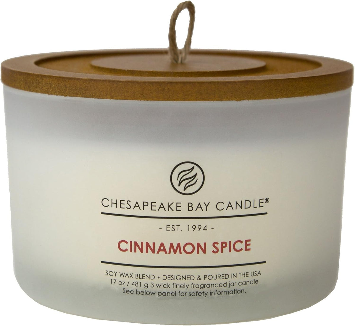 Candle 3 Wick Scented Candle Cinnamon Spice Coffee Table Jar 17 Ounce