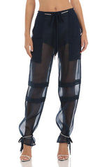 Rhinestone Pants in Navy