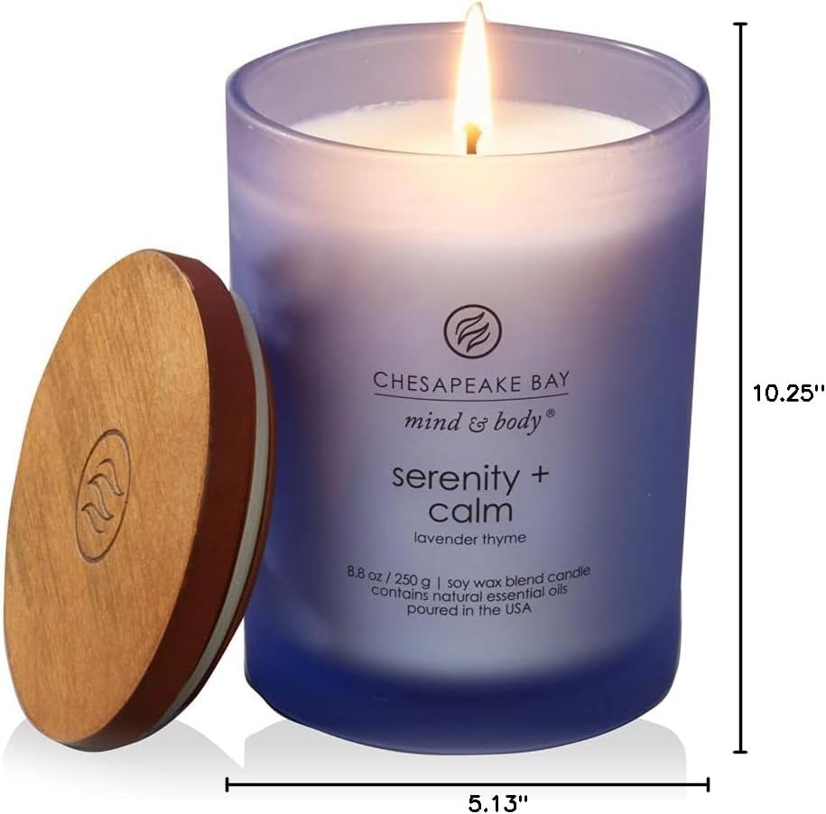 Medium Jar Candles Duo Peace Tranquility Cashmere Jasmine and Serenity Calm Lavender Thyme Home Decor