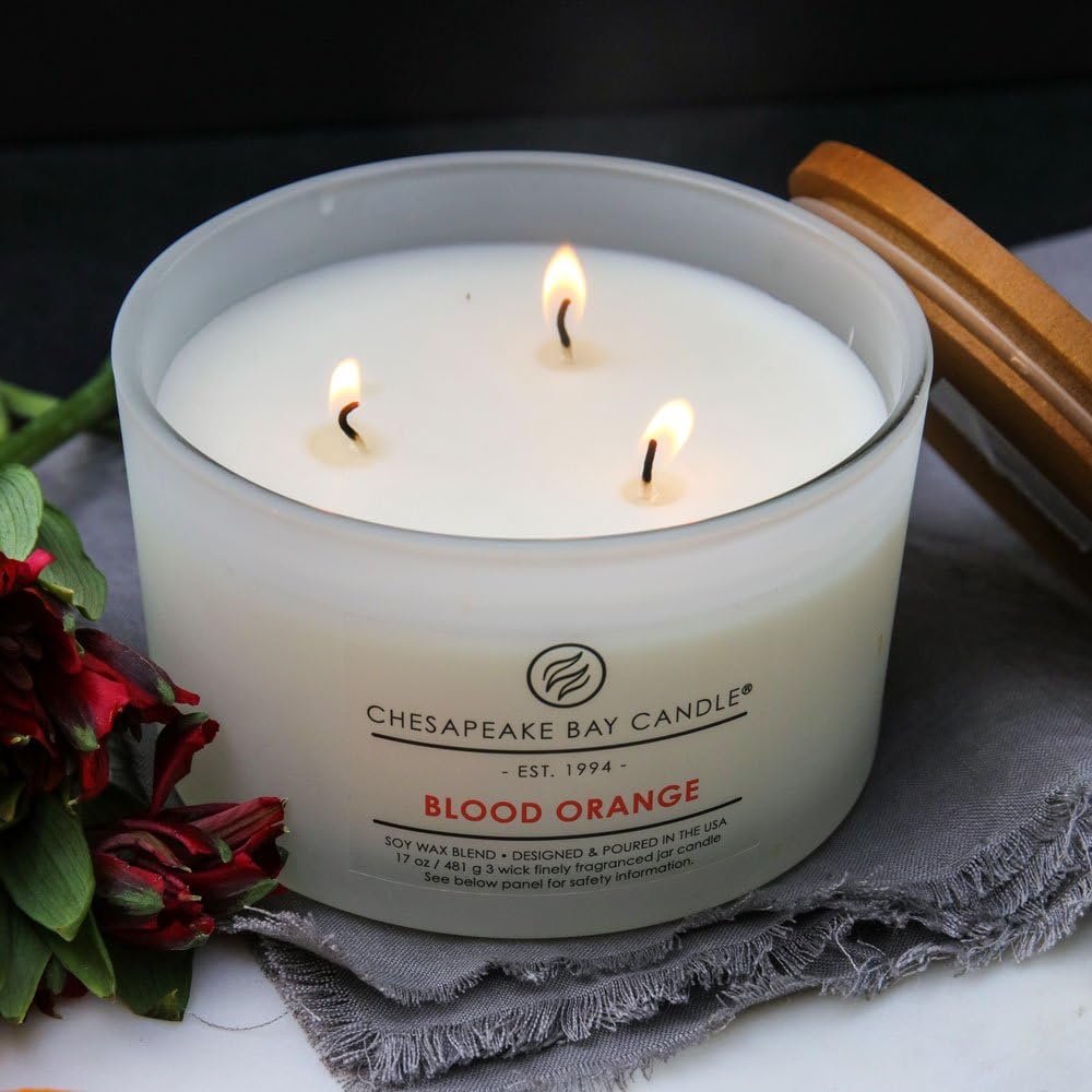 Candle PT18456 3 Wick Scented Candle Blood Orange Coffee Table Jar