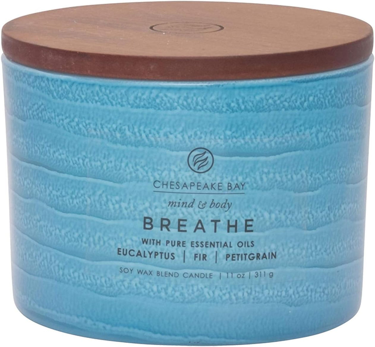 Candle Mind Body Serenity Scented Candle Breathe with Pure Essential Oils Eucalyptus Fir Petitgrain Coffee Table