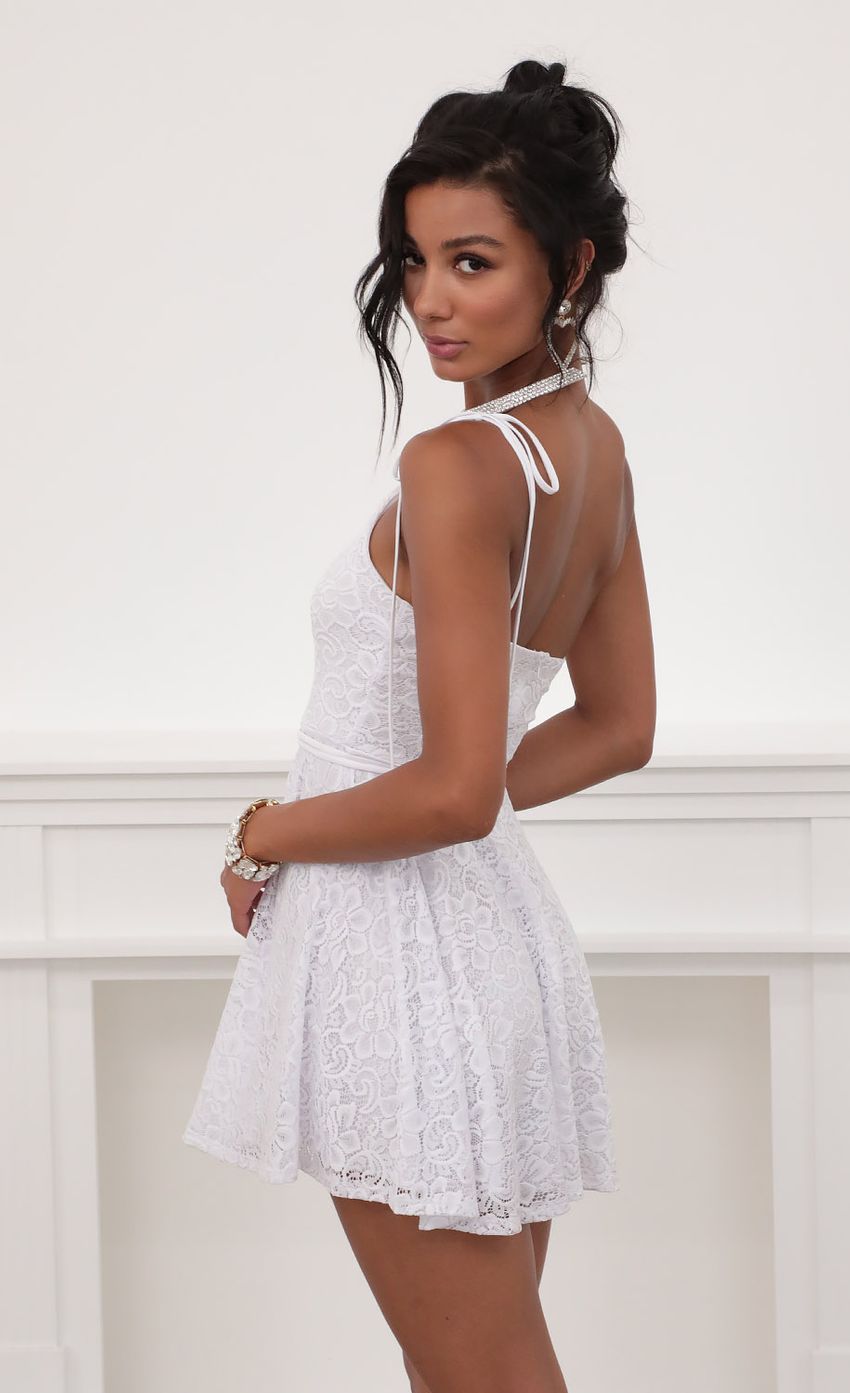 One shoulder Lace A line Dress