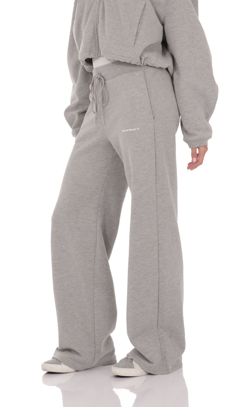 Fleece Straight Sweatpants in Grey