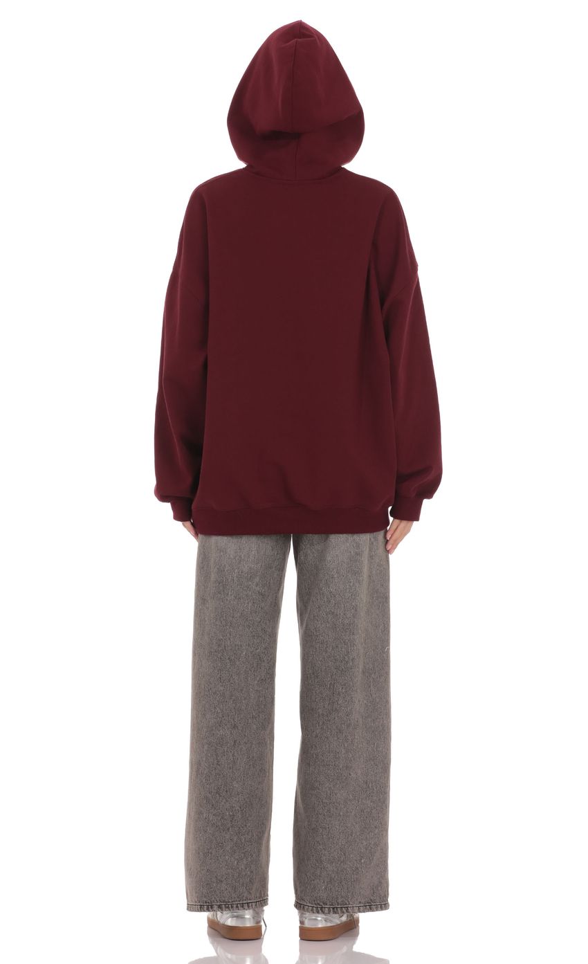Oversized Lucy Hoodie in Burgundy