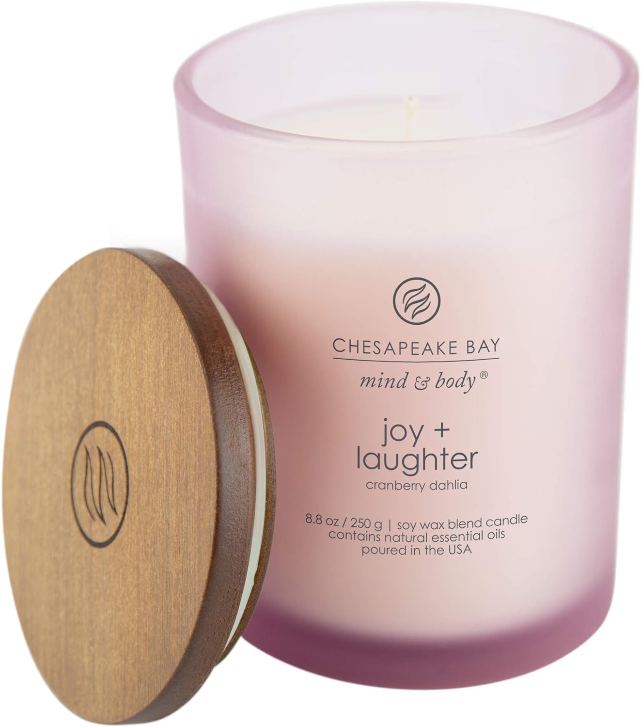 Candle Joy Laughter Scented Candles Cranberry Dahlia Medium 2 Pack Long Burn Time Home Décor
