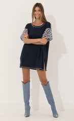 Shirt Dress in Navy Floral