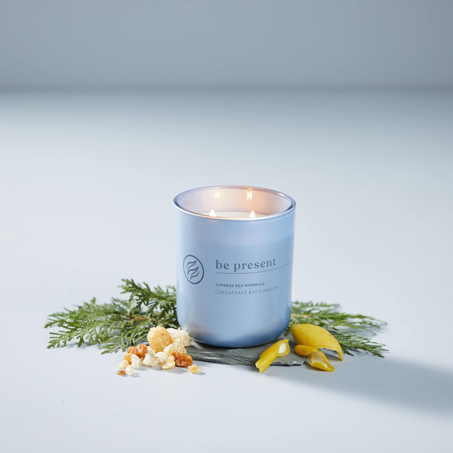 Candle Intentions Collection Candle Be Present Live in the moment Cypress Sea Minerals 13 oz Home Décor