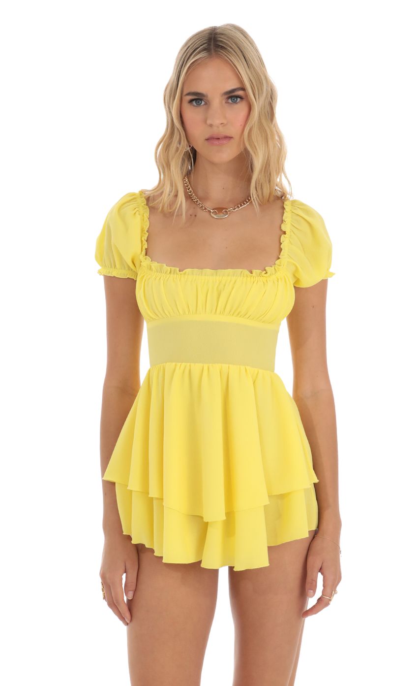 Crepe Romper in Yellow