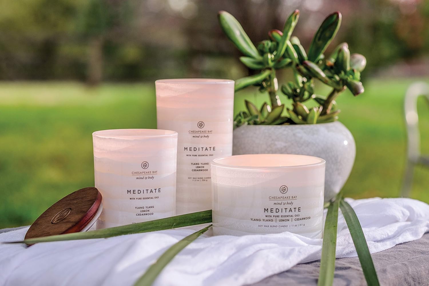 Candle Mind Body Serenity Reed Diffuser Meditate with Pure Essential Oils Ylang Ylang Lemon Cedarwood