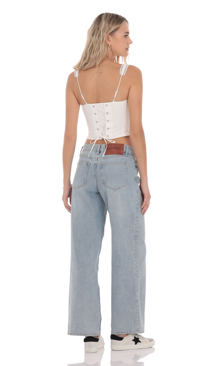 Mid Rise Baggy Jeans in Light Blue