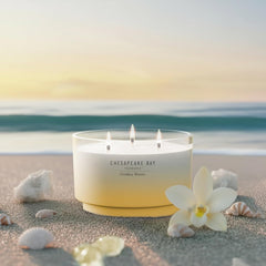 145oz Golden Waves Scented Candle Mood Evoking Fragrance Sea Glass Inspired Jar Premium Soy Blend Wax with Essential Oils Coastal Fragrance for Home Décor or Gifting