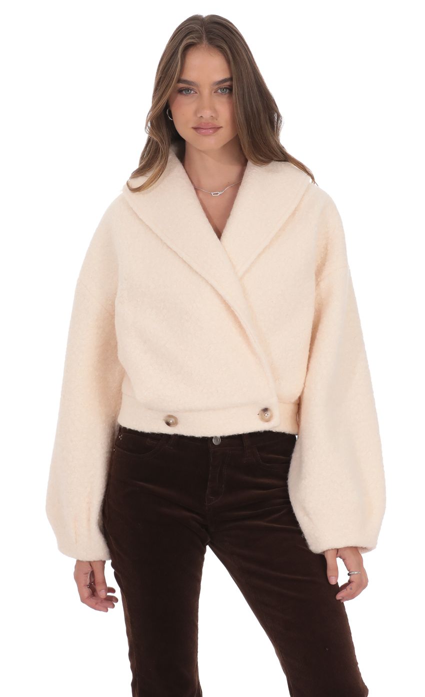 Boucl Jacket in Blush Beige