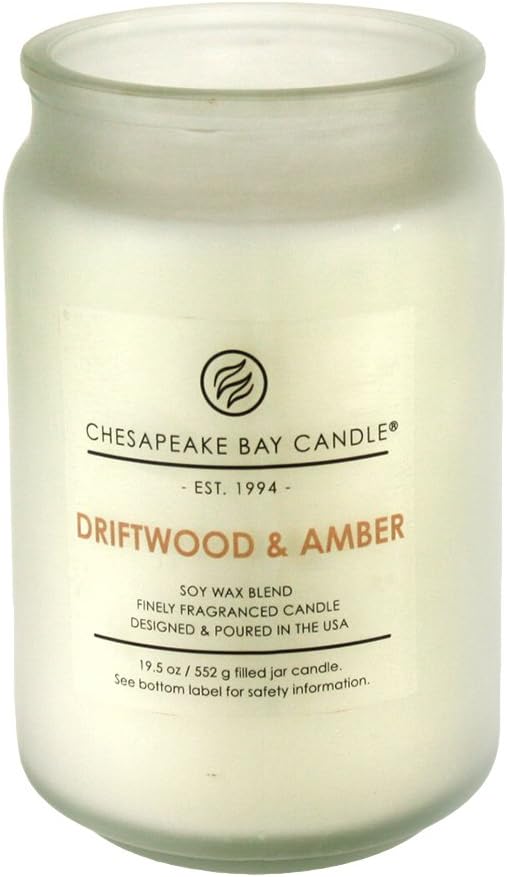 Candle Scented Candle Driftwood Amber Large Jar