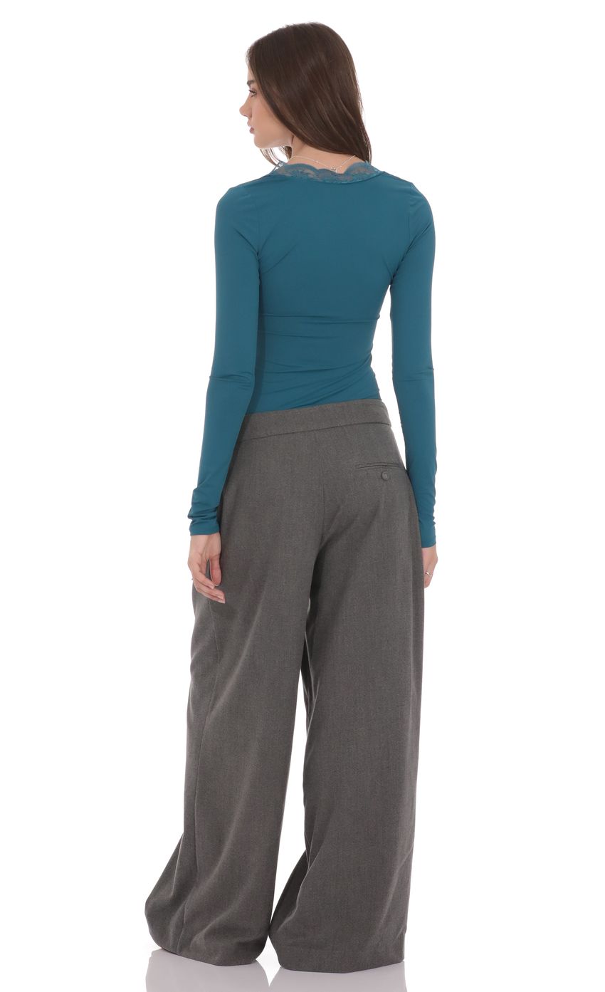 Pleated Baggy Trousers in Grey