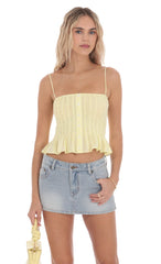 Smocked Button Top in Yellow