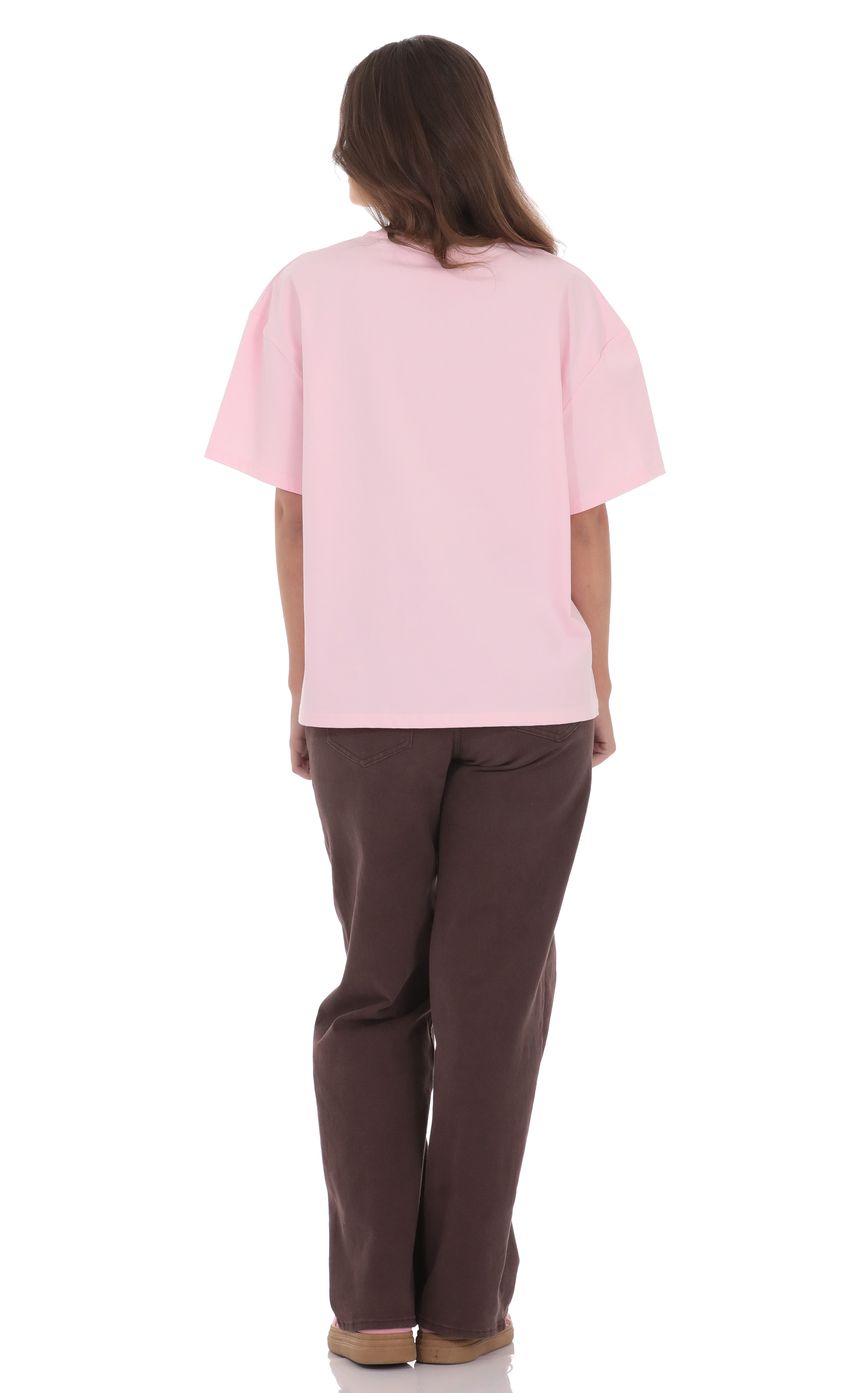 LA Graphic T Shirt in Pink