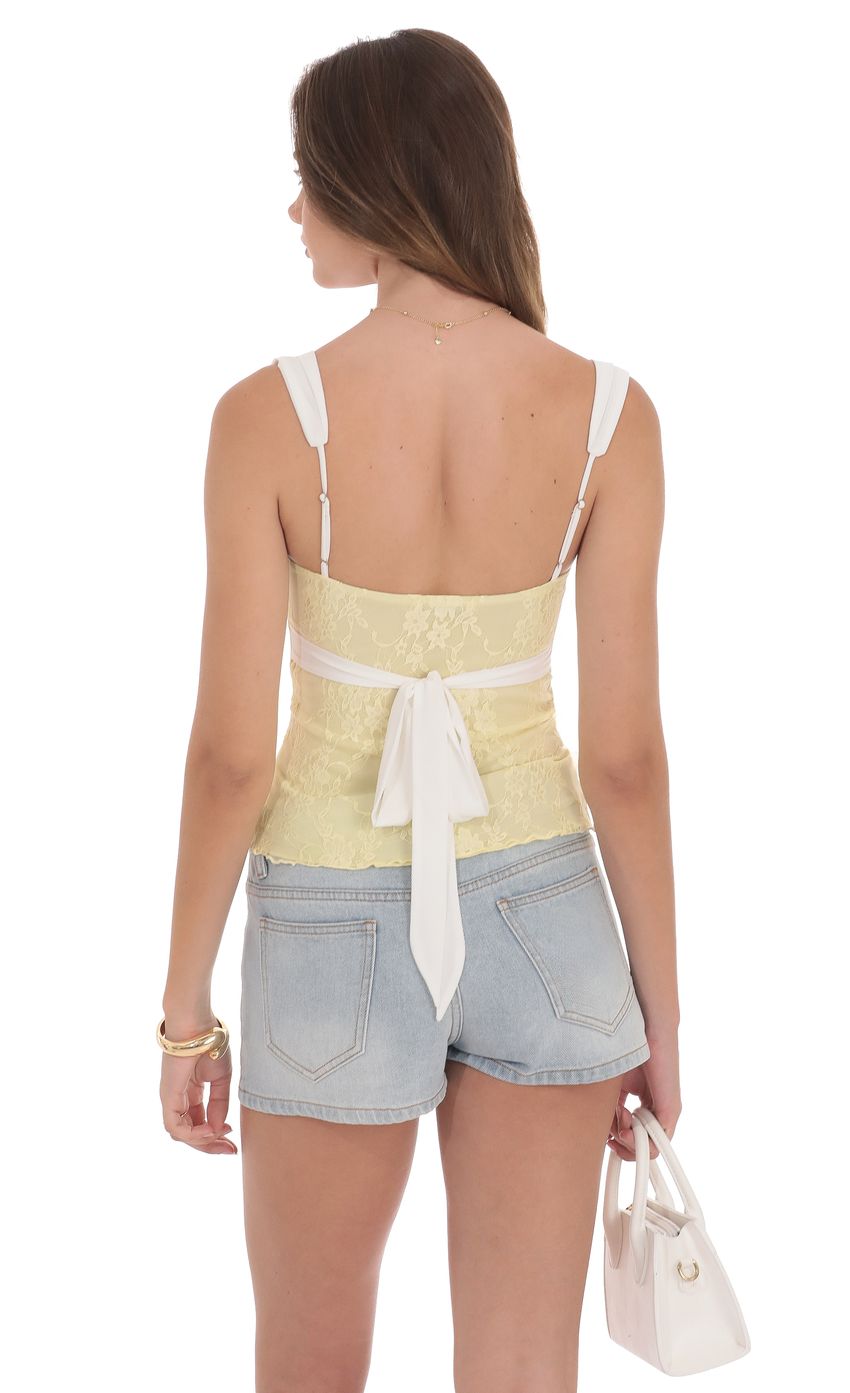 Two Toned Lace Top in Yellow