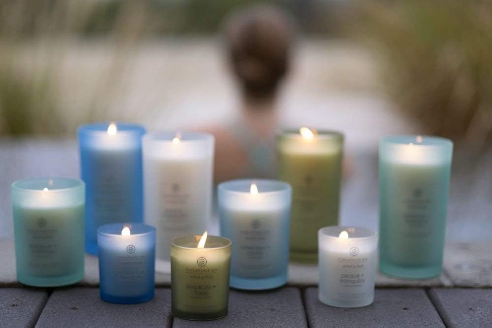Candle Joy Laughter Scented Candles Cranberry Dahlia Medium 2 Pack Long Burn Time Home Décor