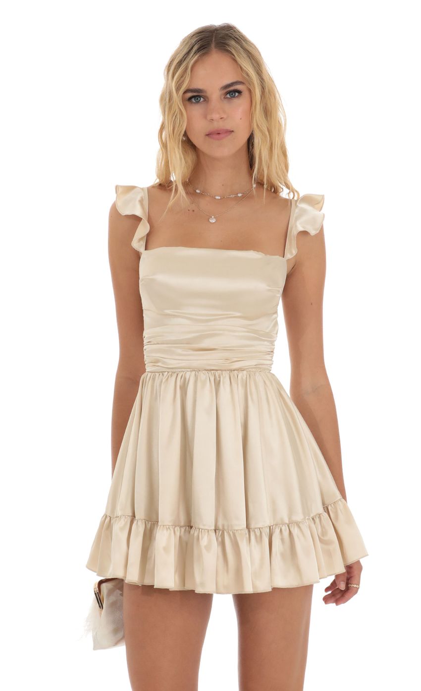 Fit and Flare Dress in Champagne