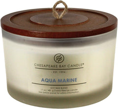 Candle PT18458 3 Wick Scented Candle Aqua Marine Waterlily Seagrass Coffee Table Jar Brown