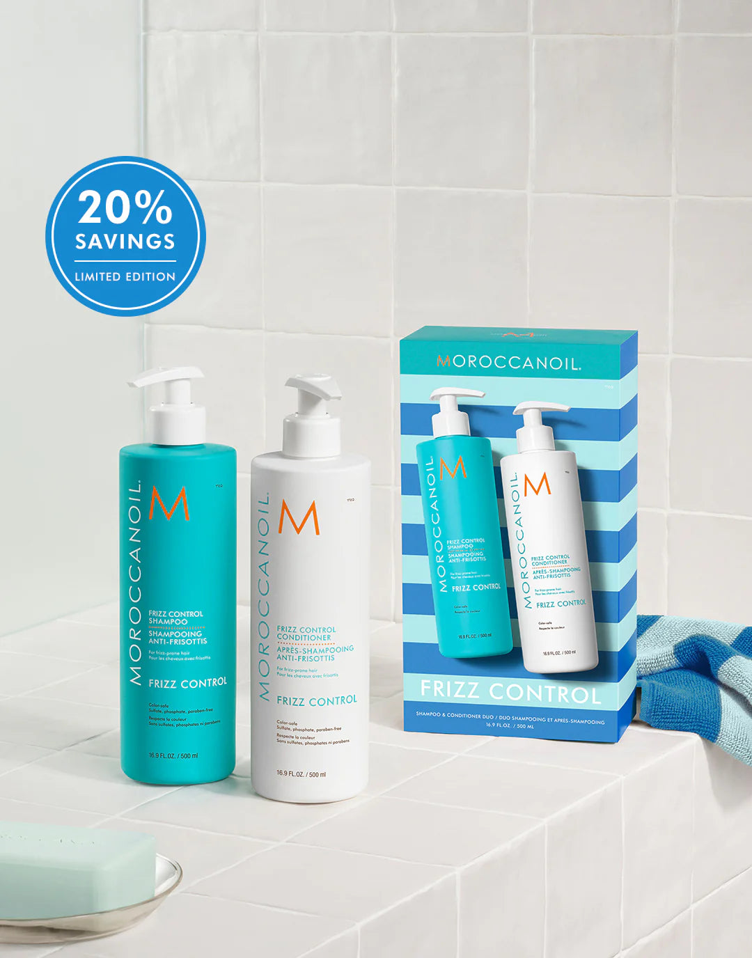 Frizz Control Shampoo Conditioner Half Liter Set