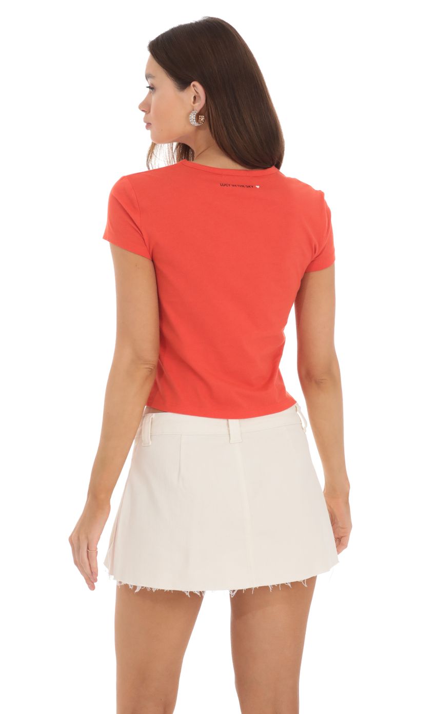 Hollywood Graphic T Shirt in Red