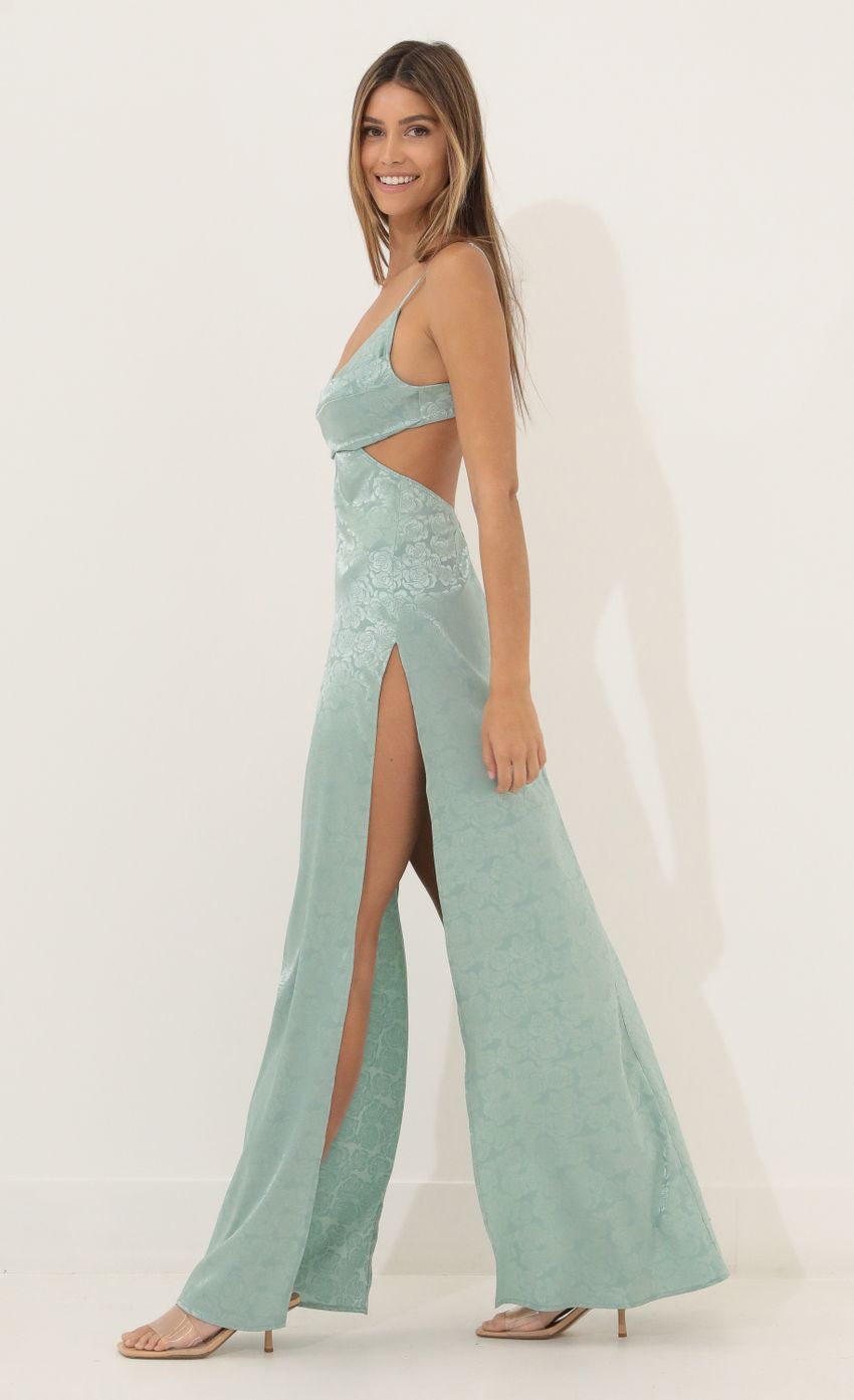 Cutout Floral Maxi in Green