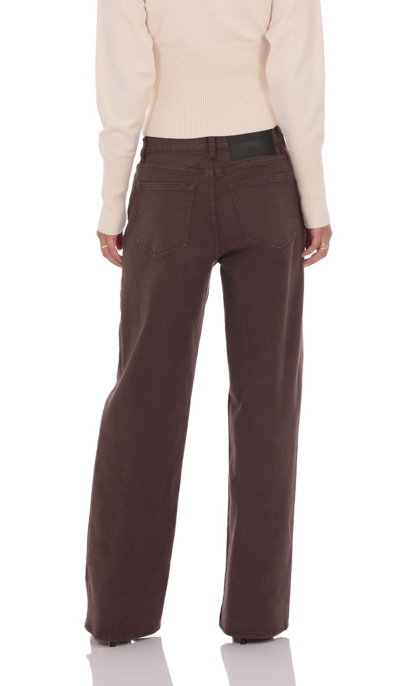 Mid Rise Baggy Jeans in Chocolate Brown