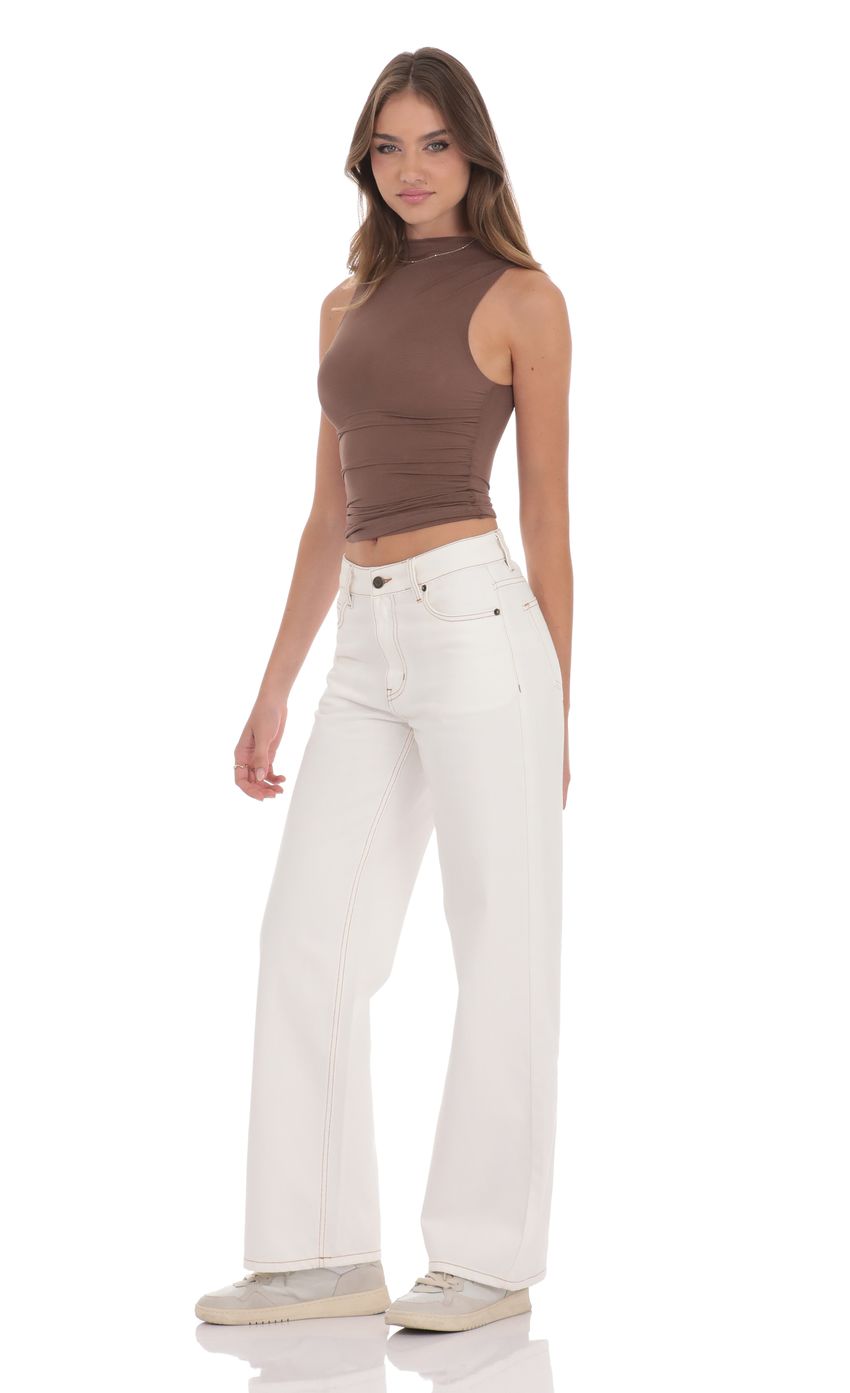 Relaxed Mid Rise Jeans in White