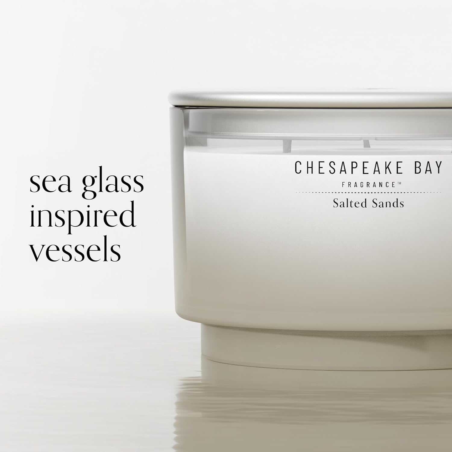 145oz Salted Sands Scented Candle Mood Evoking Fragrance Sea Glass Inspired Jar Premium Soy Blend Wax with Essential Oils Coastal Fragrance for Home Décor or Gifting