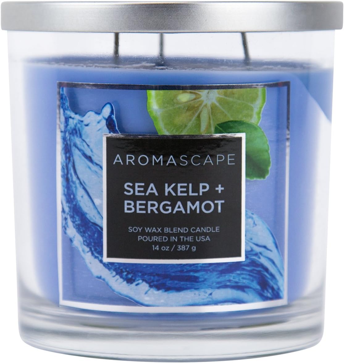 Aromascape 3 Wick Scented Jar Candle Sea Kelp and Bergamot 2 Count