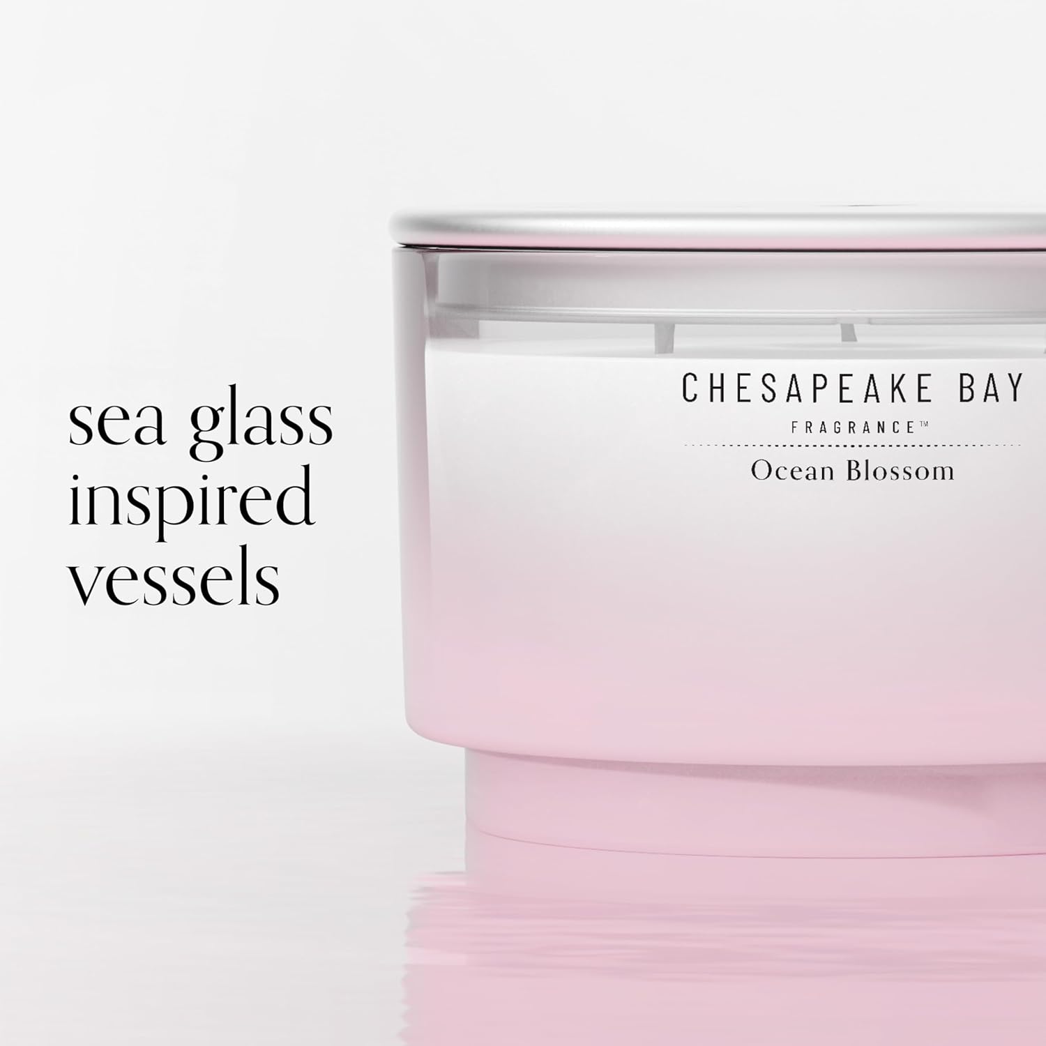 145oz Ocean Blossom Scented Candle Mood Evoking Fragrance Sea Glass Inspired Jar Premium Soy Blend Wax with Essential Oils Coastal Fragrance for Home Décor or Gifting