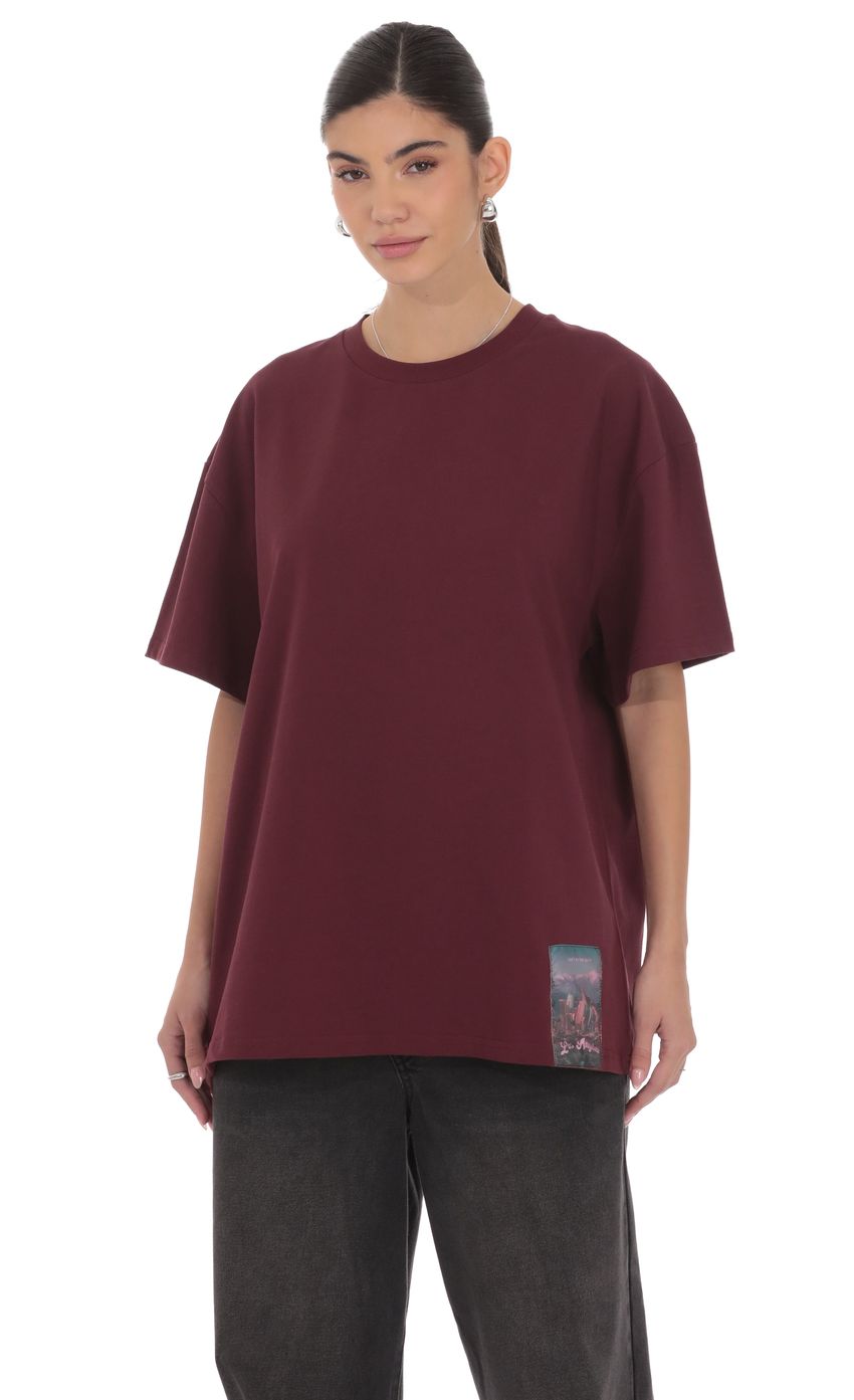 Lucy Graphic T Shirt in Burgundy